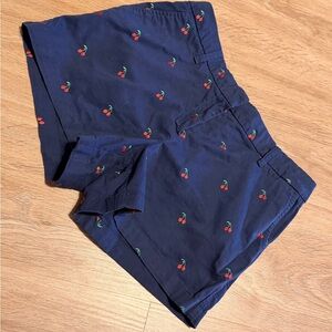 Cambridge Dry Goods Navy Blue Cherry Print Women's Shorts